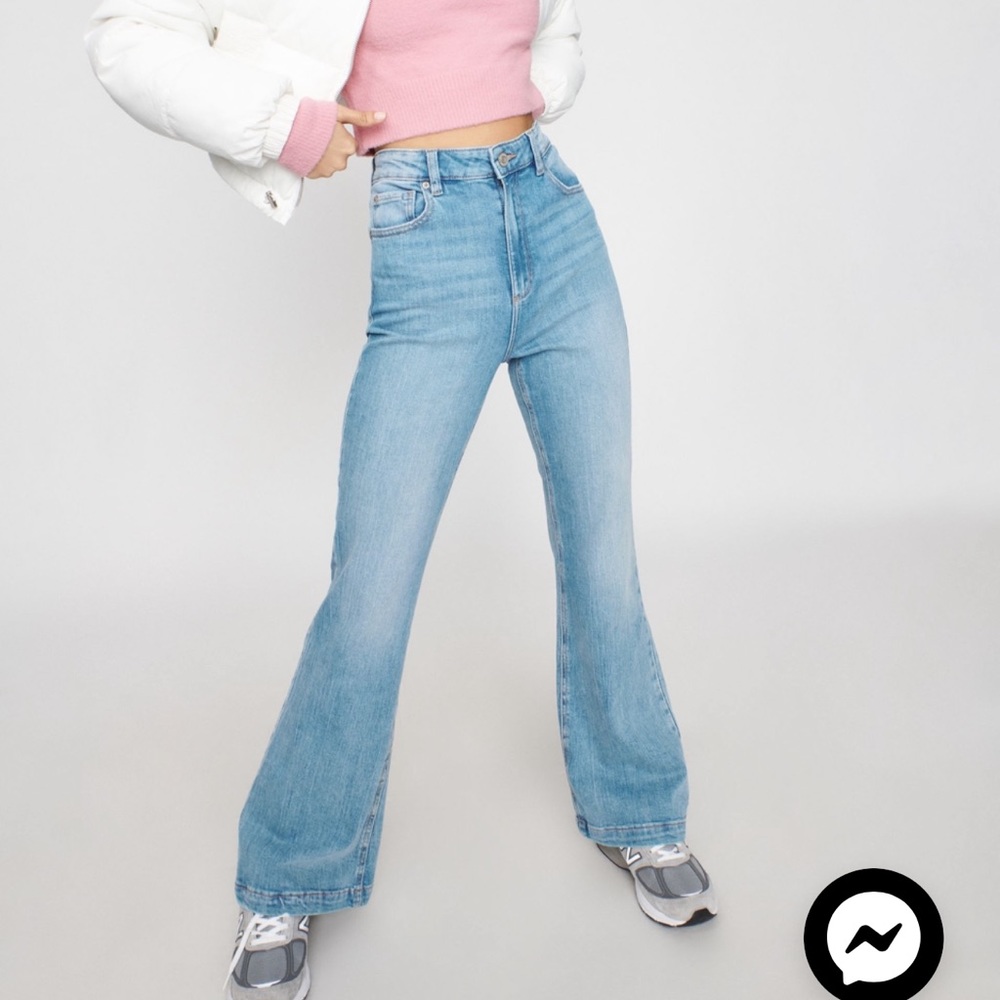Garage high waisted flared jeans - lucy blue